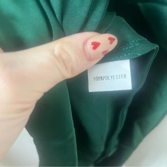 Petal & Pup Persia Emerald Green Satin Midi Cowl Neck Slip Dress 4 - Picture 8 of 10